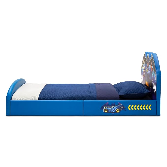 Delta Children Batman Batwheels Upholstered Twin Bed, Blue