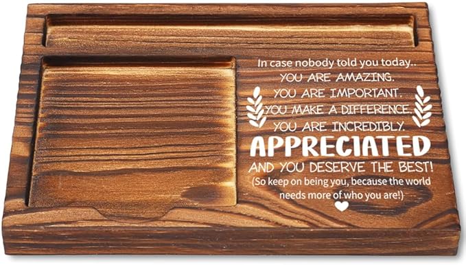 Appreciation Sticky Note Holder, Thank You Appreciation Gifts for Women Men Teacher Friends Coworker Nurse Employee, Inspirational Quote for Desk Self-Stick Note Pad Holders YB363