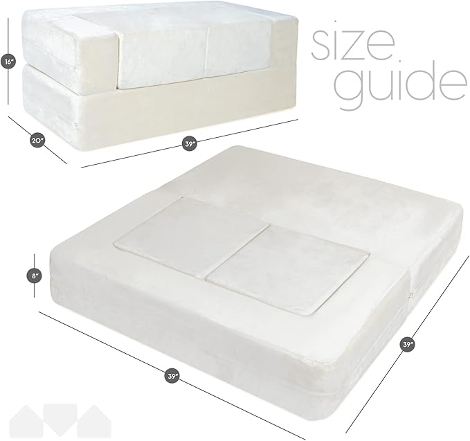 Milliard Kids Couch - Modular Kids Sofa for Toddler and Baby Playroom/Bedroom Furniture (Ivory) with Bonus Pillow