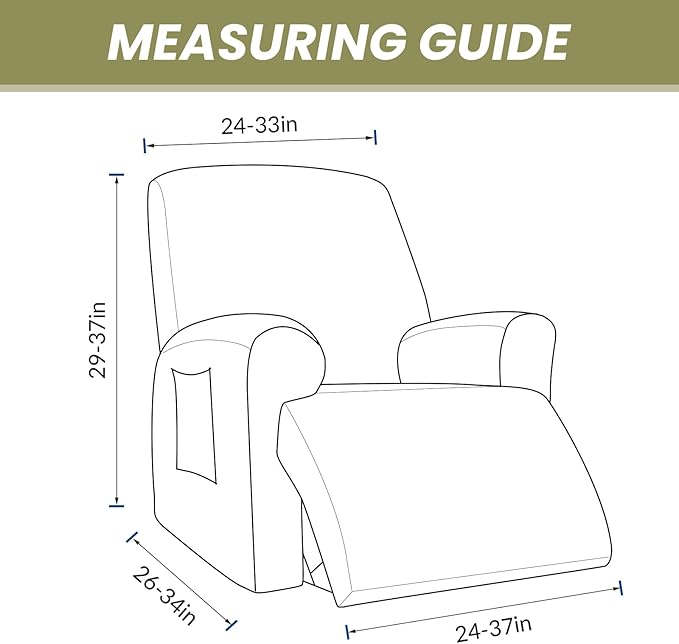 AZON Velvet Stretch Recliner Chair Cover,1-Piece Washable Recliner Couch Cover with Elastic Furniture Protector for Pets, Kids(Recliner, Chocolate)