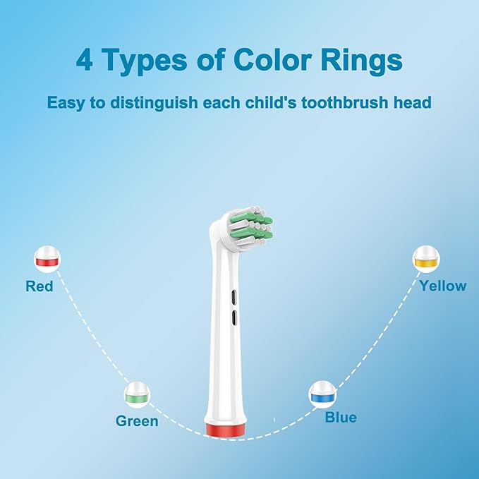 Kids Replacement Heads Compatible with Braun Oral B Kids Electric Toothbrush, Extra Soft Replacement Toothbrush Heads for Gentle Care, Kids Toothbrush Heads are for Ages 3+ and 6-12, 8 Count