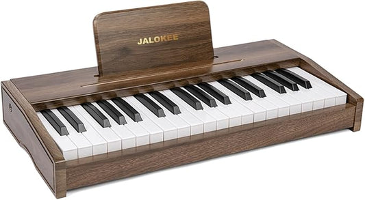 Kids Piano Keyboard, Digital Piano for Kids, Music Educational Instrument Toy, Wood Toy for 3+ Girls and Boys (Walnut, 37 Keys)