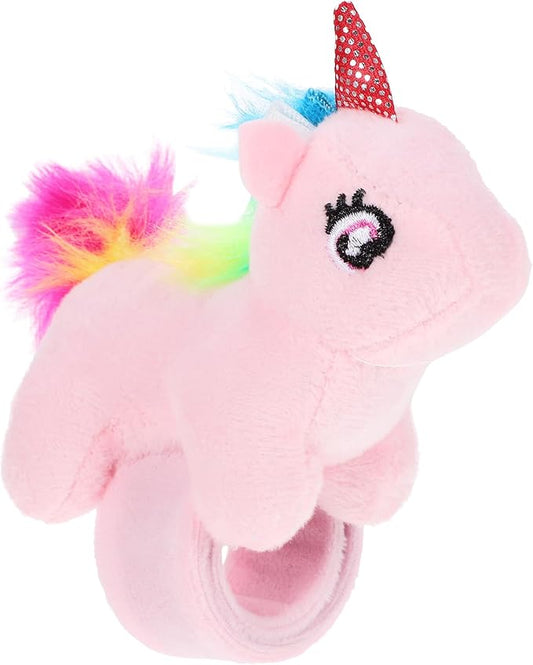 Animal Slap Bracelet Unicorn Slap Bracelet Plush Stuffed Animal Hugger Snap Wrist Band for Kids Birthday Party