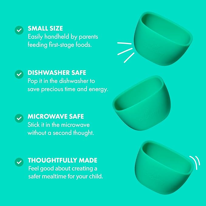 Avanchy Baby Bowls Silicone MINI Prep Bowl Set for Babies Kids Toddler for Feeding Food 4 oz, Orange