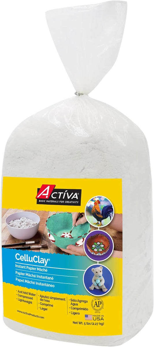 ACTIVA CelluClay Instant Papier Mache, 5 Pound White