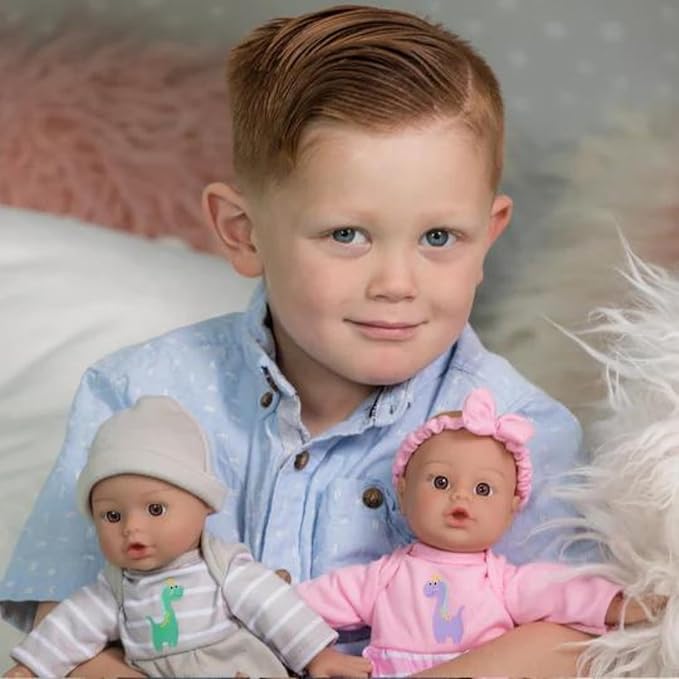 Adora Amazon Exclusive Sweet Babies Collection, 11” Soft and Cuddly Girl Baby Doll | Machine Washable, Birthday Gift For Ages 1+ - Baby Girl Dino