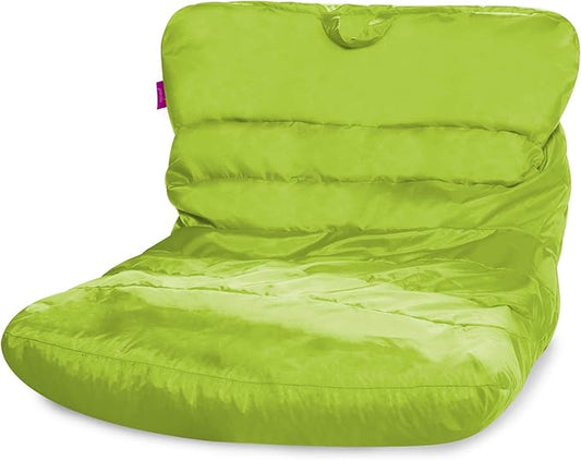 Posh Creations Structured Comfy Seat for Bedrooms and Dorm Rooms, Large Bean Bag Chair, Laguna Lounger, Lime