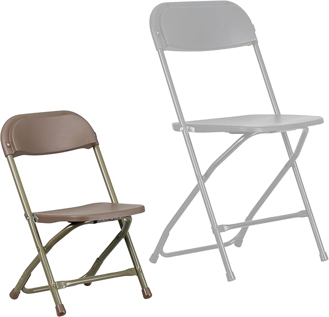 Flash Furniture 2 Pk. Kids Brown Plastic Folding Chair