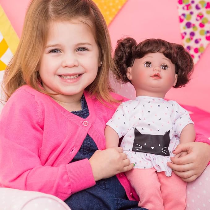 Adora My Cuddle & Coo Babies Collection, 15" Baby Doll with Sweet Powder Scent and 5 Touch Activated Sounds: She Cries, Coos, Giggles, Kisses Back & Says Momma Birthday Gift For Ages 3+ - Kitty Kisses