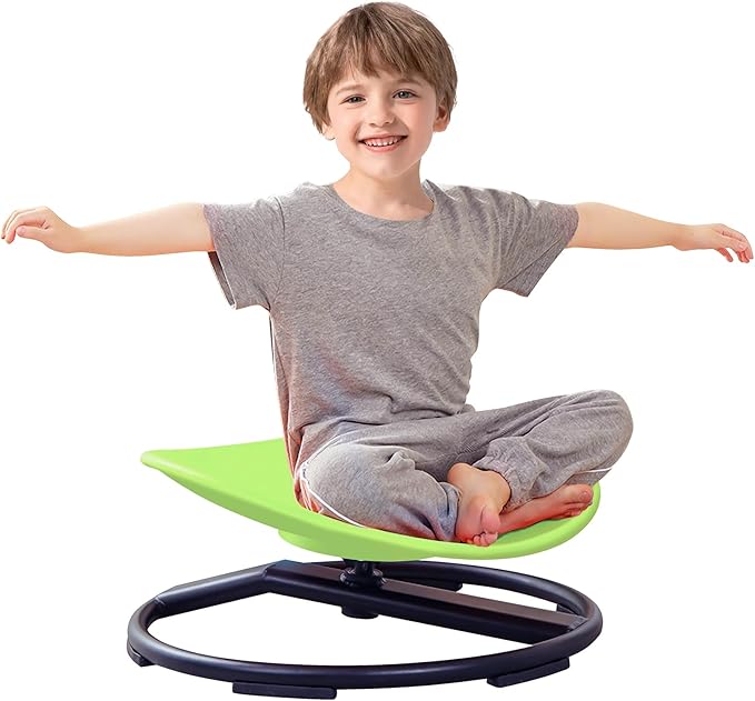 Kids Sensory Chair for Autism Kids Swivel Chair, Sensory Spin Chair Seat Improve Physical Coordination Wobble Chair for Kids Sit and Spin Relief of Motion Sickness