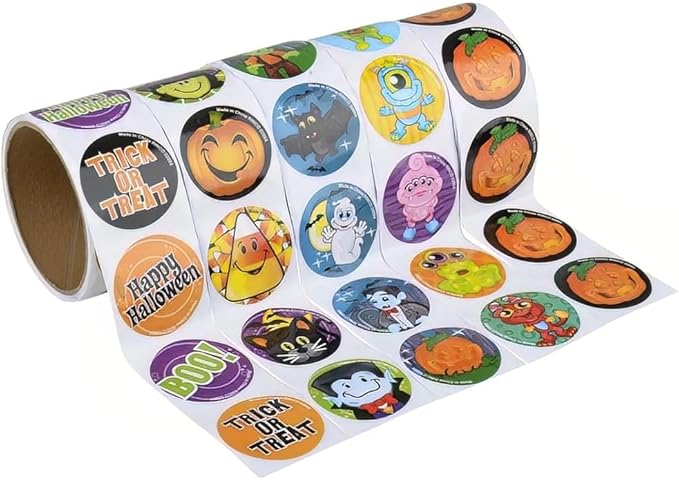 500 PC Halloween ROLL Sticker ASST