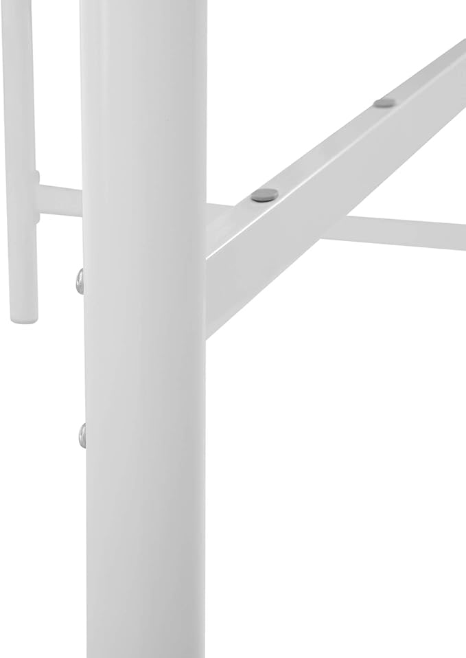 Walker Edison Timothee Urban Industrial Metal Twin over Loft Bunk Bed, Twin Size, White