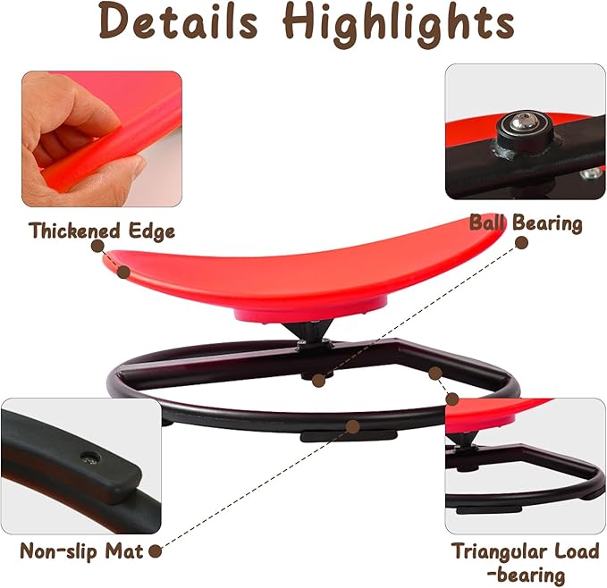 Kids Sensory Chair for Autism Kids Swivel Chair, Sensory Spin Chair Seat Improve Physical Coordination Wobble Chair for Kids Sit and Spin Relief of Motion Sickness