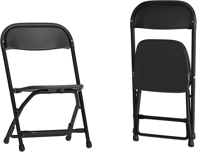 Flash Furniture 2 Pack Kids Black Plastic Folding Chair