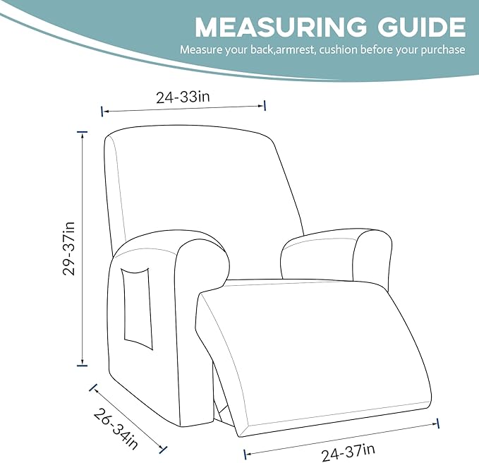 Recliner Chair Cover Lazy Boy Recliner Covers Recliner Covers for Recliner Chair 1 Piece Furniture Protector Prevent wear and pet Hair（Recliner,Dark Red）