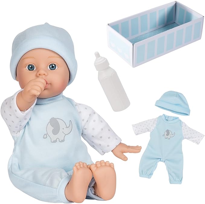 Adora Amazon Exclusive Sweet Babies Collection, 11” Soft and Cuddly Boy Baby Doll | Machine Washable, Birthday Gift For Ages 1+ - Baby Boy Peanut