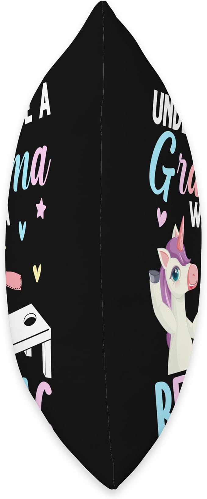 A Grandma with A Bean Bag Female Cornhole Player Corn Hole Throw Pillow, 18x18, Multicolor