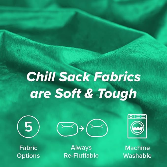 Chill Sack Bean Bag Chair - 5' Giant Memory Foam Lounge Chair with Soft Microfiber Cover – Cozy Furniture for Living Room, Dorm, & Kids' Rooms – Comfortable 5 Ft, Microsuede Lounge Sofa, Tide Pool