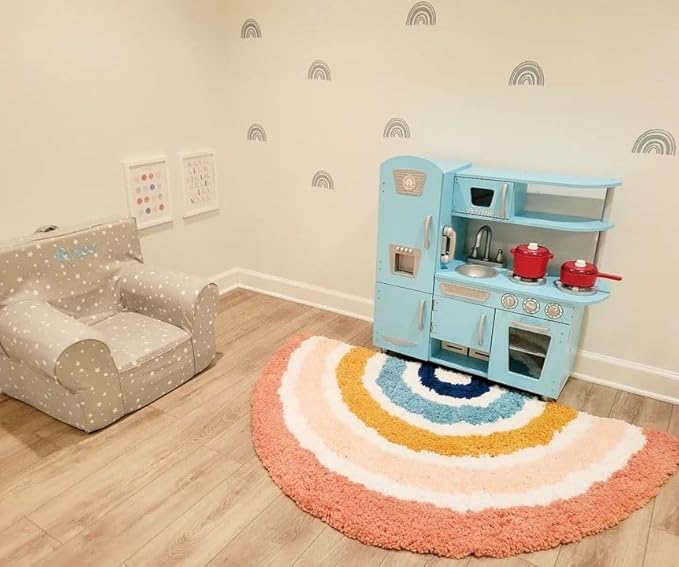 KidKraft Vintage Wooden Play Kitchen with Pretend Ice Maker and Play Phone, Blue