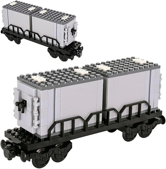 6IN1 City Freight Train Car Building Set, DIY Toys for Teens and Adults, Compatible with Lego 630 Building Accessory (Container)