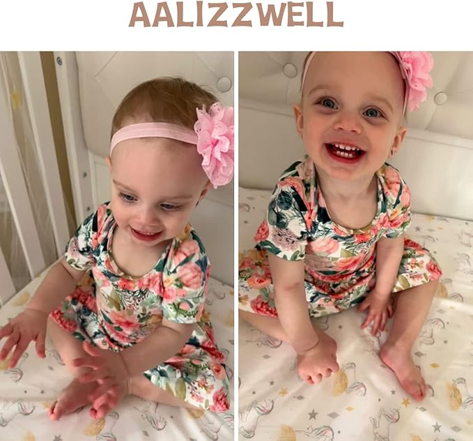 Aalizzwell Newborn Infant Baby Girls Bodysuit Dress