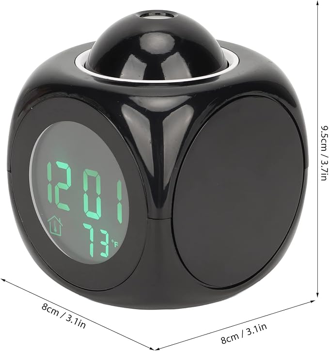 LiebeWH Projection Alarm Clock for Bedroom LED Display Digital Clock Projection On Ceiling Mini Voice Timing Alarm Clock Built in Loudspeakers