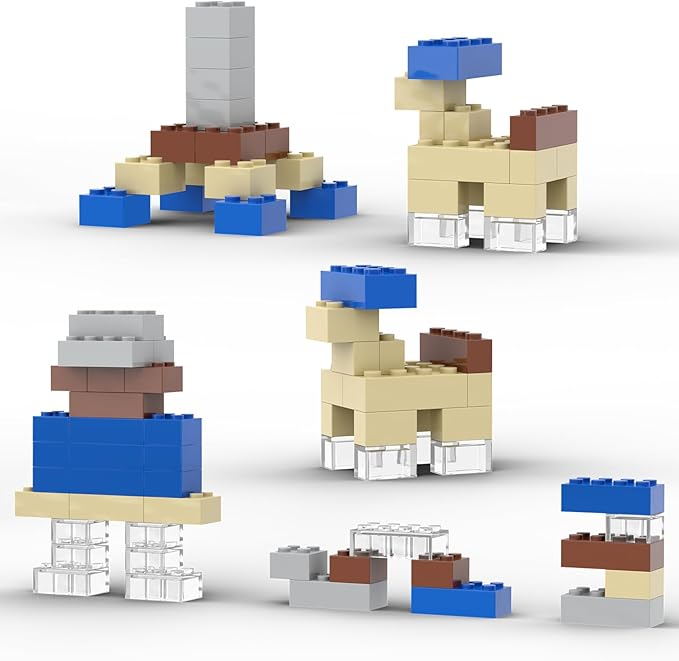 300 Pcs Classic Building Bricks, Brown Bulk Bricks,Compatible with Major Brands Parts and Pieces, Creative Building Block Toys for Boys Girls Ages 6 7 8 9 10 Year Old