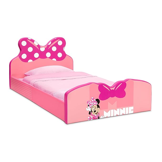 Delta Children Disney Minnie Mouse Upholstered Twin Bed, Pink
