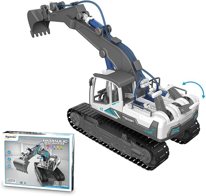 STEM Building Blocks Assembled Engineering Vehicle Hydraulic Power System, Science and Technology Small Production Science Experiment Set Educational Toys,Perfect for Boys Age 8-12