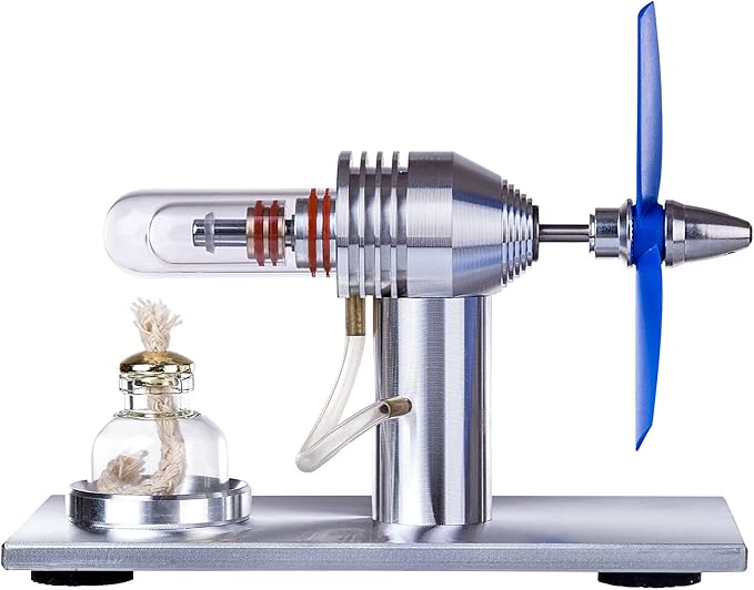 3-Blade Stirling Engine Model for Airplane, Aircraft Propeller Blades Sterling Engine Science Physical Experiment Educational Engine for Adult