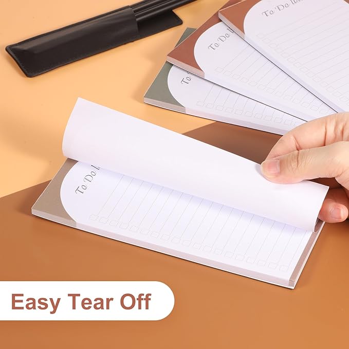 4 Pack Magnetic To Do List for Refrigerator with Pen Holder, Totally 200 Sheets Magnetic Fridge Notepad Magnetic Shopping List Pad for Fridge(Morandi Design)