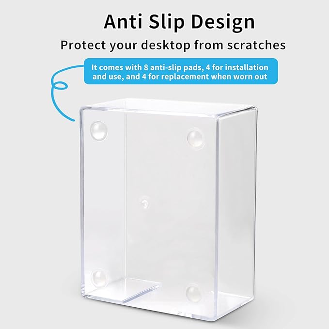Acrylic Sticky Note Holder - 4 x 6 Inch Post It Note Holder, Crystal Clear Sticky Note Dispenser for Dorm Room Home and Office Acrylic Desk Organizer
