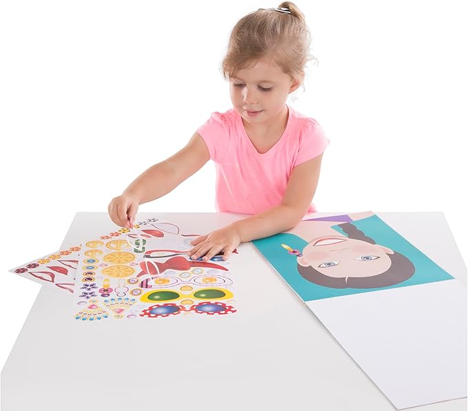 Melissa & Doug Make-a-Face Sticker Pad - Fashion Faces, 20 Faces, 5 Sticker Sheets - FSC Certified