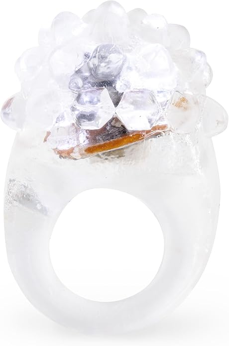 24-Pack - LED Light Up Jelly Bumpy Rings - Fun and Colorful Bulk Pack Party Favors