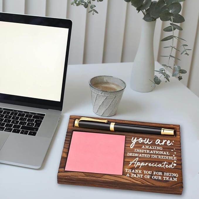 Appreciation Sticky Note Holder, Thank You Appreciation Gifts for Leader Coworker Nurse Social Worker HR Psychologist, Inspirational Quote for Desk Self-Stick Note Pad Holders YB357