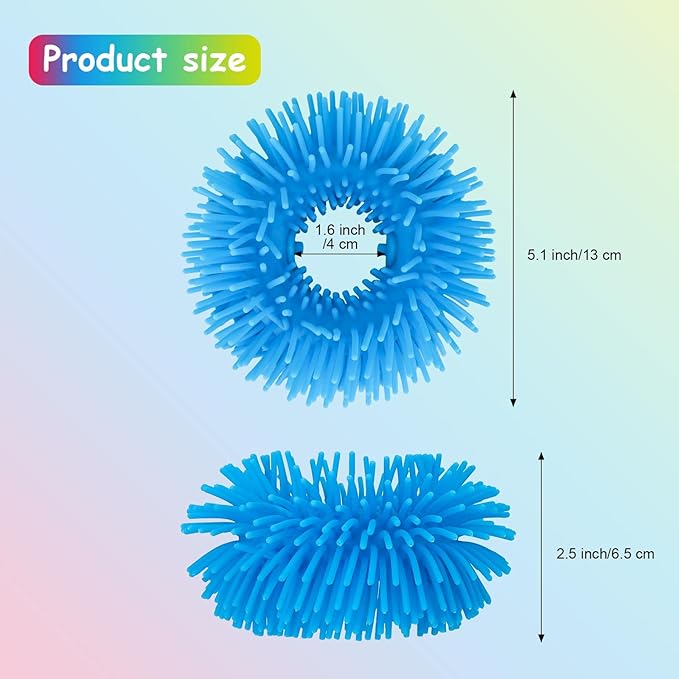 5 Packs Squishy Fidget Soft Bracelets Toys,Silicone Fuzzy Band Sensory Stringy Bracelet for Kids and Adults