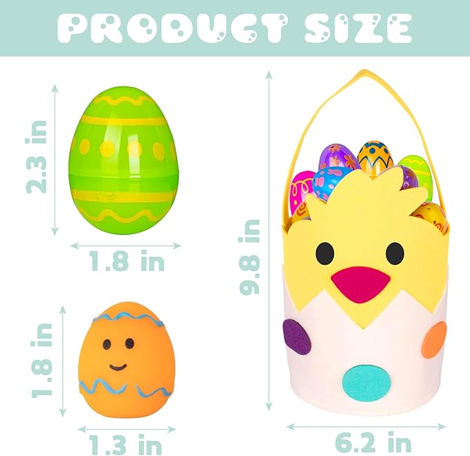 30 Pack Easter Eggs Colorful Animal Dinosaur Unicorn Mochi Squishies Toys & Cute Chick Easter Basket for Toddler Kids Easter Theme Party Favor Easter Eggs Hunt Ester Basket Stuffers Boys Girls Gifts