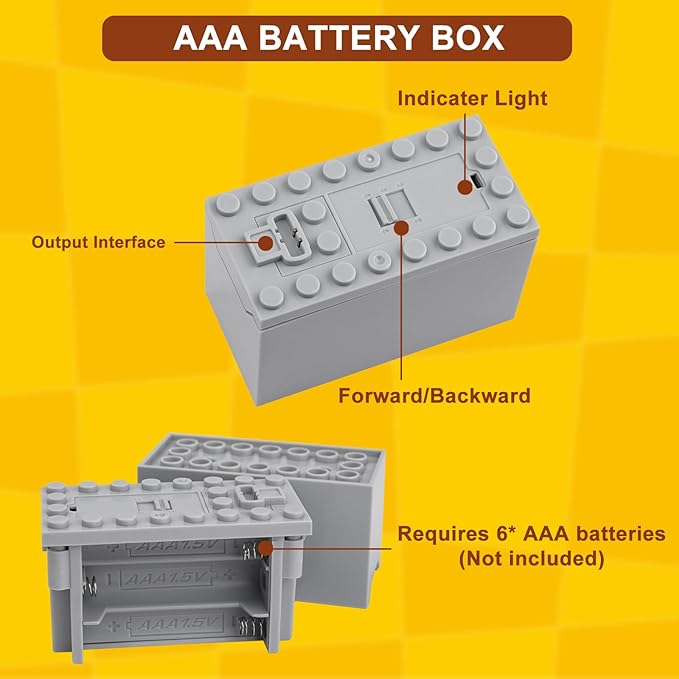 4 Pcs Lego Technic Train Motor Kit, Science and Technology Power Functions Set, Remote Control Battery Box Receiver