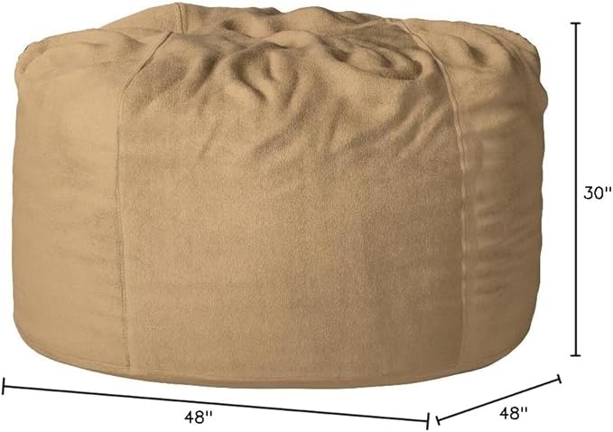 Chill Sack Bean Bag Chair: Giant 4' Memory Foam Furniture Bean Bag - Big Sofa with Soft Micro Fiber Cover - Tan Pebble