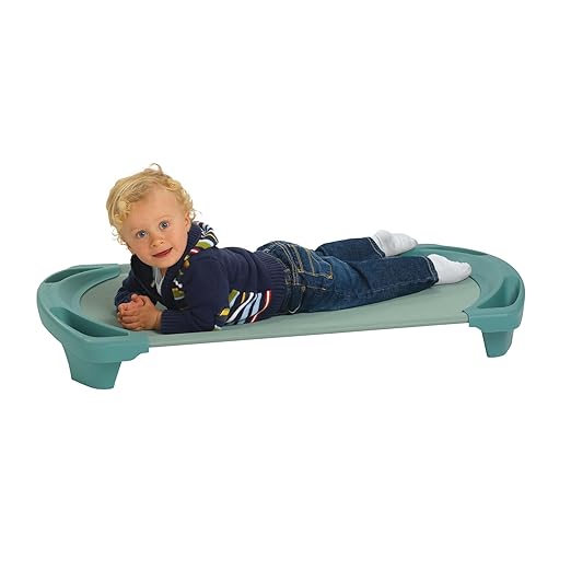 Angeles SpaceLine Cot Toddler Size, Teal, AFB5731GN, Nursery, Daycare and Preschool Portable Nap Cot, Kids Indoor Classroom Sleeping and Rest Cots