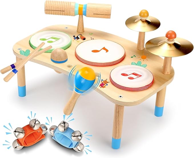 OATHX Kids Drum Set - 11 in 1 Musical Instruments for Toddlers Baby Preschool Educational Musical Toys, Montessori Toys for Kids Ages 1-6