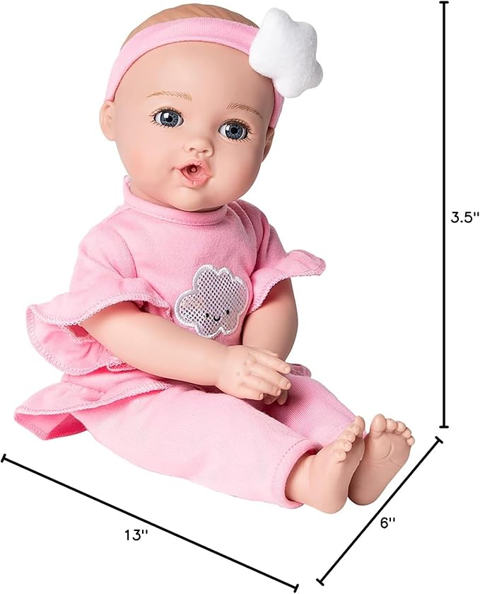 Adora Nurture Time Babies 13 Inch Baby Doll and Clothes Set with 3 Touch Activated Features Birthday Gift for Kids Ages 1 and Up - Soft Pink