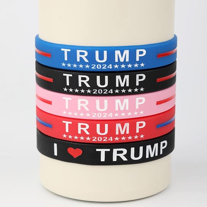 5pcs Donald Trump 2024 Bracelets, Unisex-Style Take America Back Bracelet Donald Trump Bracelets Wristbands Silicone Rubber Bracelets for Men Women Teens Boys Girls Rally Supplies