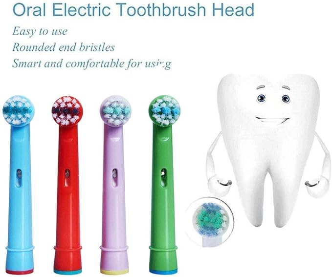 Kids Toothbrush Replacement Heads for Oral-B, Extra-Soft Bristles, Fits for Both Electric and Battery Braun Brushes, Except Vitality Sonic, CrossActino Power, Sonic Complete, Pulsonics, EB-10A
