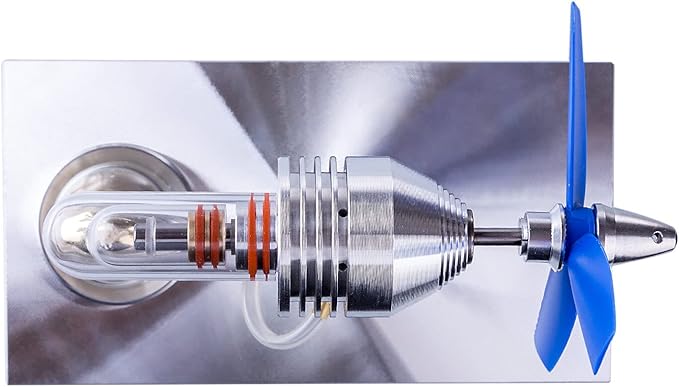 3-Blade Stirling Engine Model for Airplane, Aircraft Propeller Blades Sterling Engine Science Physical Experiment Educational Engine for Adult