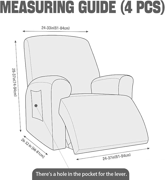 NORTHERN BROTHERS Recliner Chair Covers, Lazy Boy Recliner Covers, Stretchy Cover for Recliner Chairs, Light Green