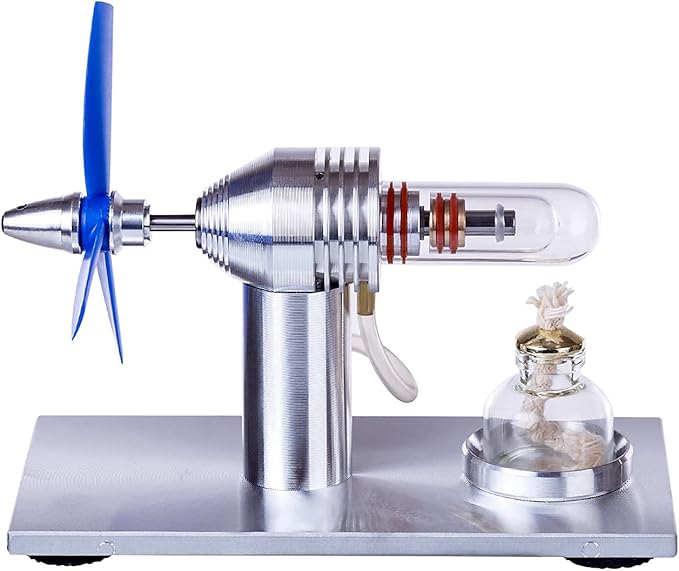 3-Blade Stirling Engine Model for Airplane, Aircraft Propeller Blades Sterling Engine Science Physical Experiment Educational Engine for Adult