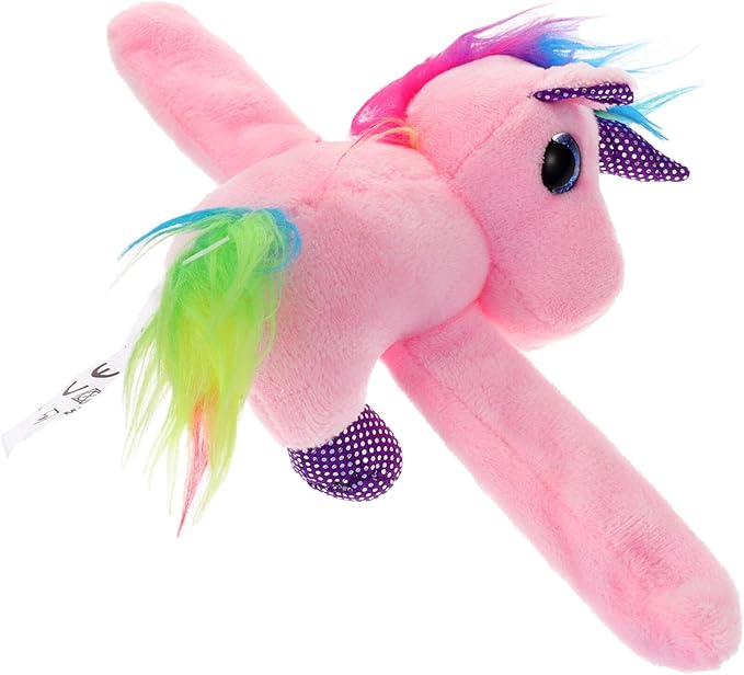 Abaodam Animal Slap Bracelet Unicorn Slap Bracelet Plush Stuffed Animal Hugger Snap Wrist Band for Kids Birthday Party Toy