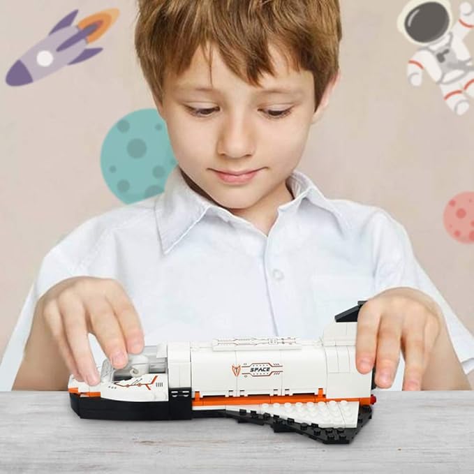 3 in 1 City Space Ship Building Sets Space Shuttle Toys Space Station Spaceship Astronaut Adventure Building Blocks Kit Aerospace Rocket Educational Toy Gift for 6 7 8 9 10 11 12 Year Old (168 Pcs)