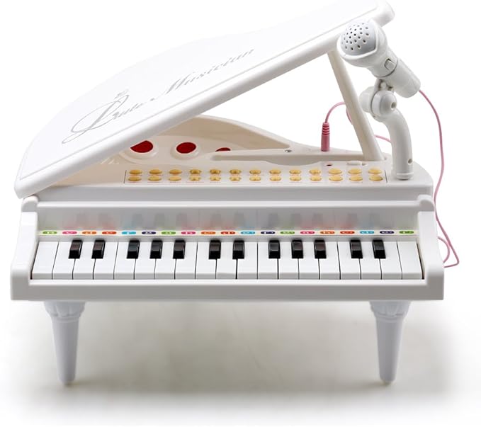 Amy&Benton Piano Keyboard Toy for Toddlers - 31 Key Baby Piano - White - Ages 3-4